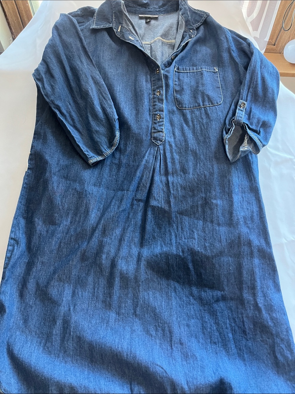 Allison Brittney Indigo Denim Long-Sleeve Shirt Dress